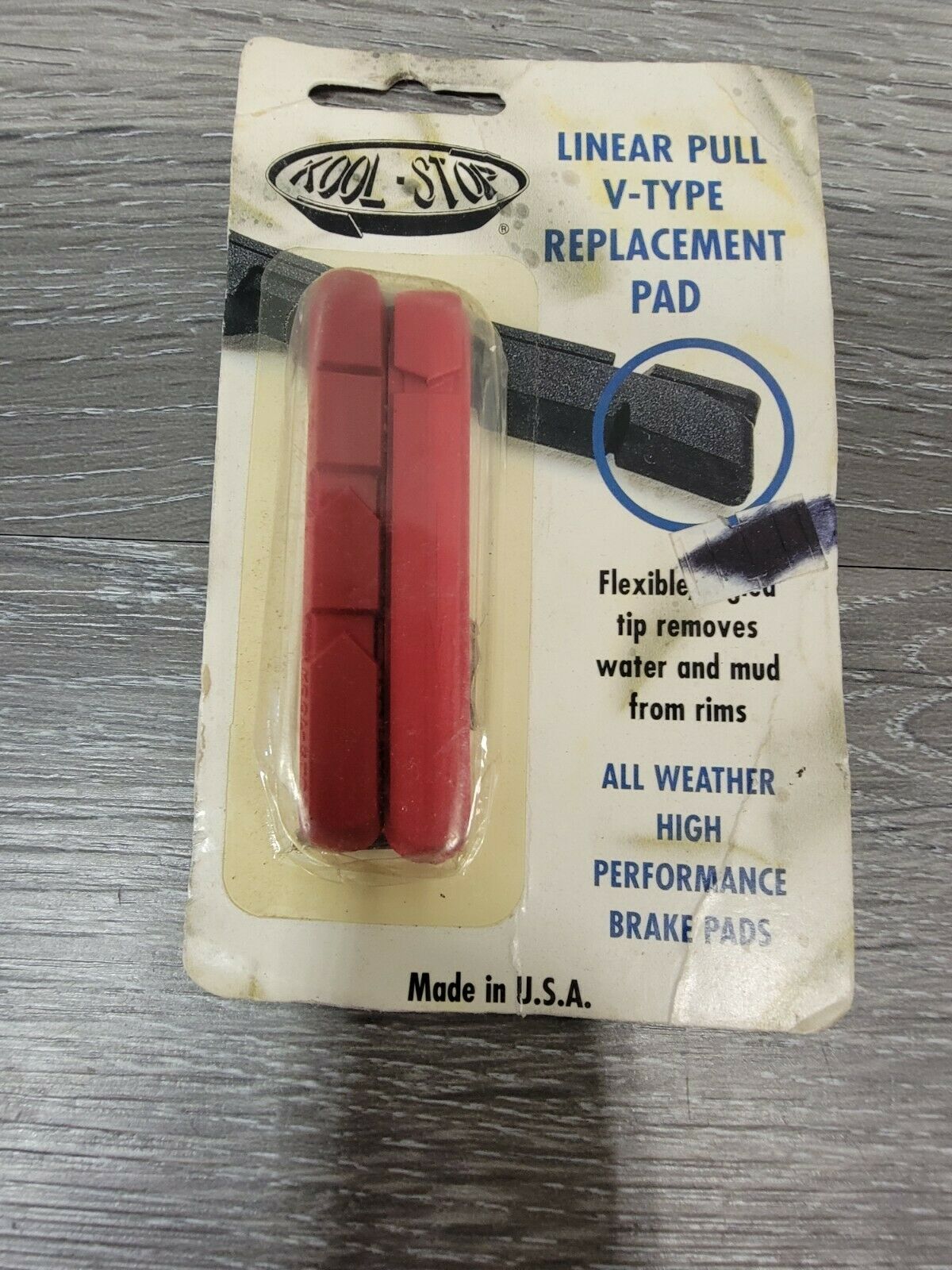 Kool-Stop Linear Pull V-Type V-Brake Bike Brake Replacement Pads Red - Fresh Stock Dated February 2026