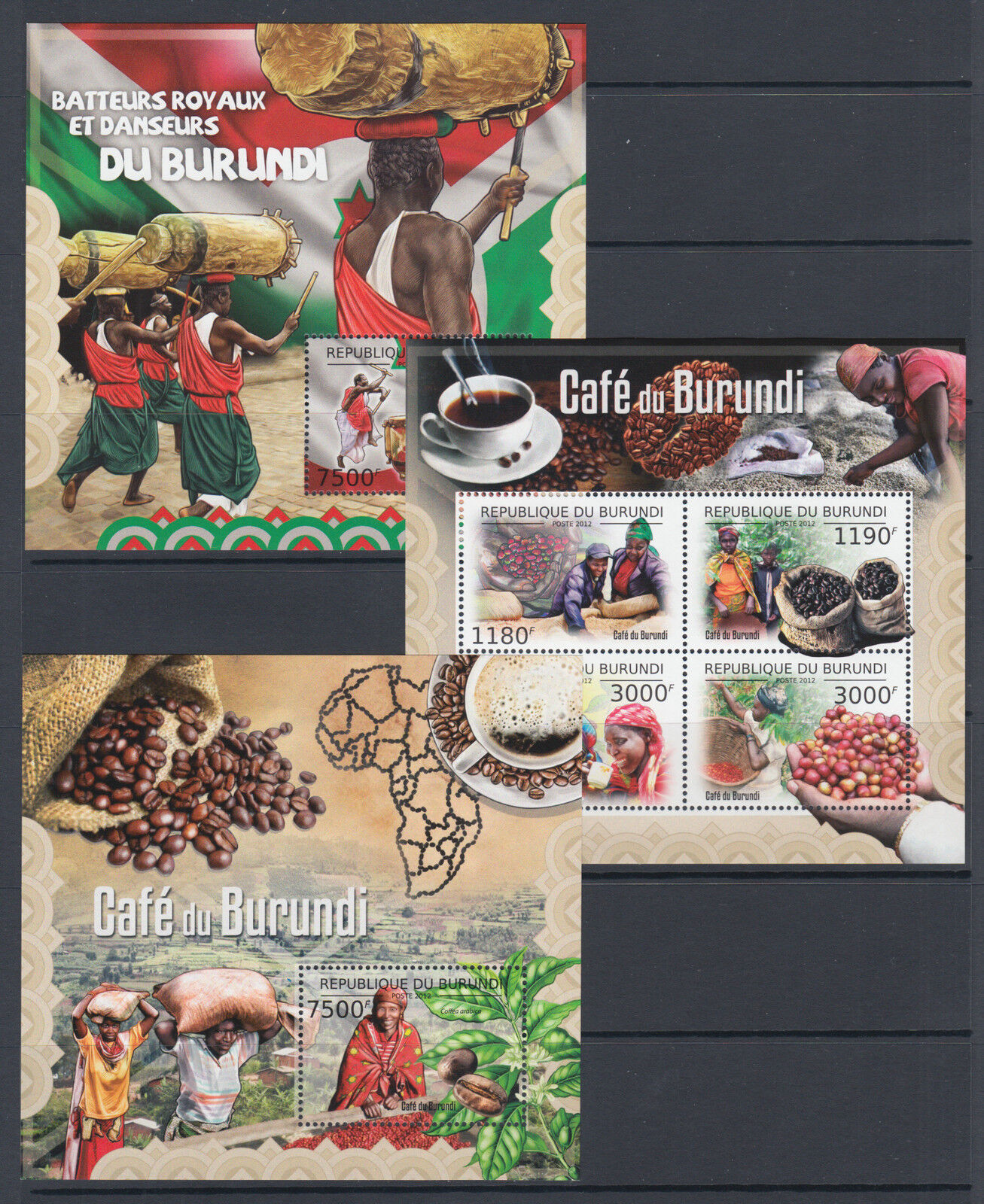 Burundi Sc 1153-1190 MNH. 2012 Topicals, long set of 38 souvenir sheets, VF. - Fresh Stock Dated December 2025