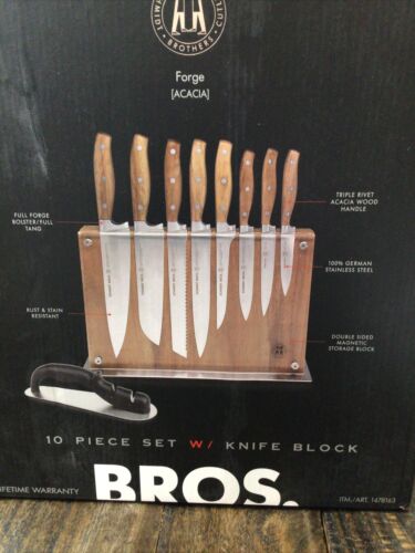 SCHMIDT BROS. 10 Piece Set With Knife Block - New in open box - Fresh Stock Dated December 2025