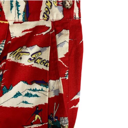 VTG CAMBRIDGE DRY GOODS Skirt Ski Print Aspen Snowmass Pocket Flannel Sz S - Fresh Stock Dated February 2026