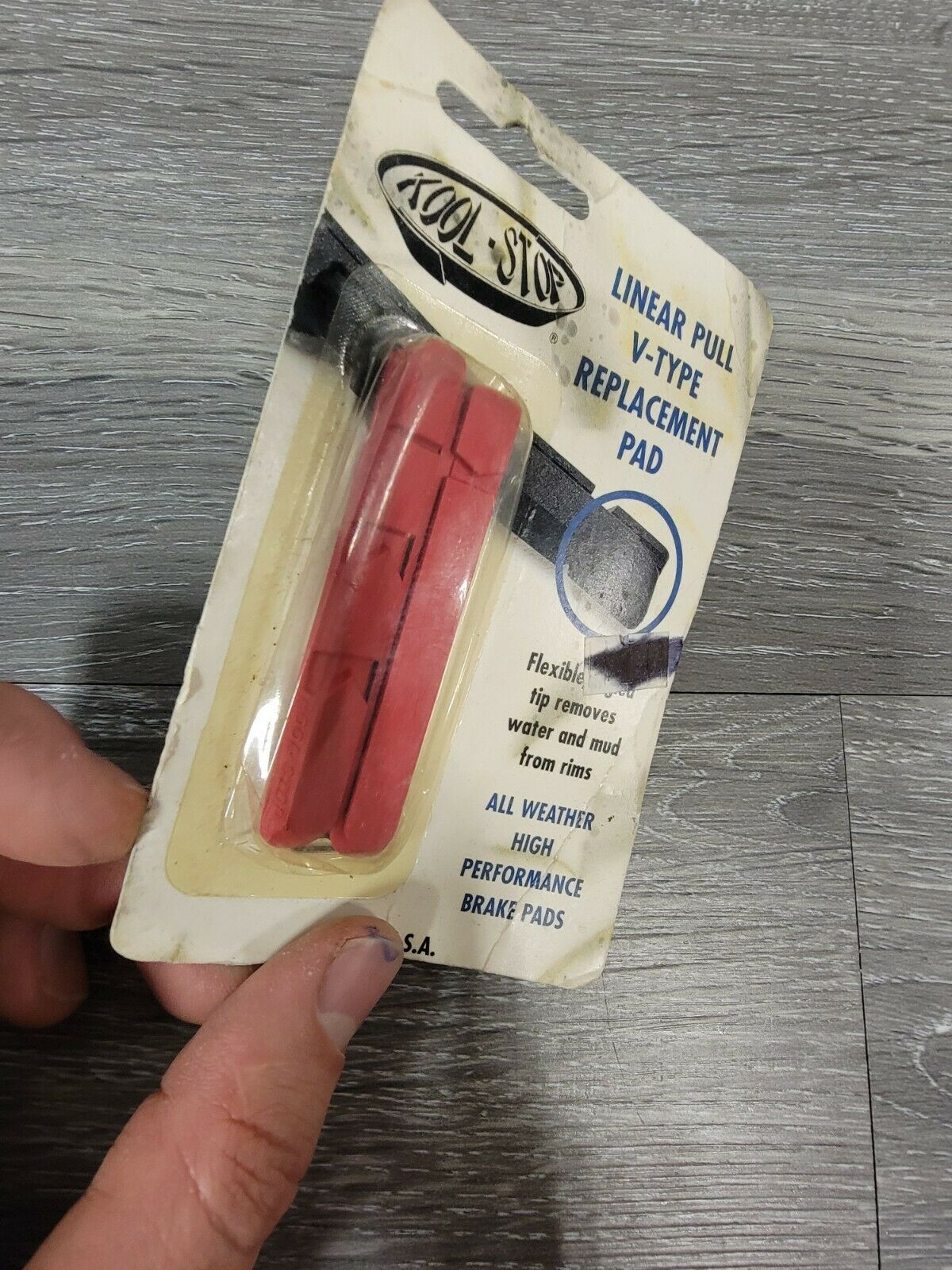 Kool-Stop Linear Pull V-Type V-Brake Bike Brake Replacement Pads Red - Fresh Stock Dated February 2026