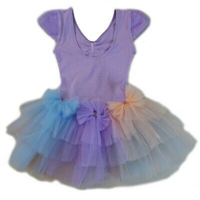 Wenchoice Girls Purple 3 Color Bows Fluffy Tutu Ballet Dress S (9-24M)-XL (6-8) - Fresh Stock Dated December 2025