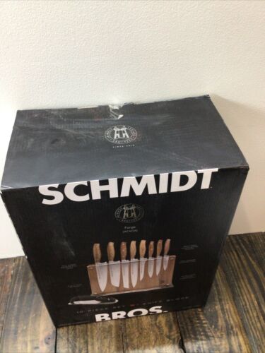 SCHMIDT BROS. 10 Piece Set With Knife Block - New in open box - Fresh Stock Dated December 2025
