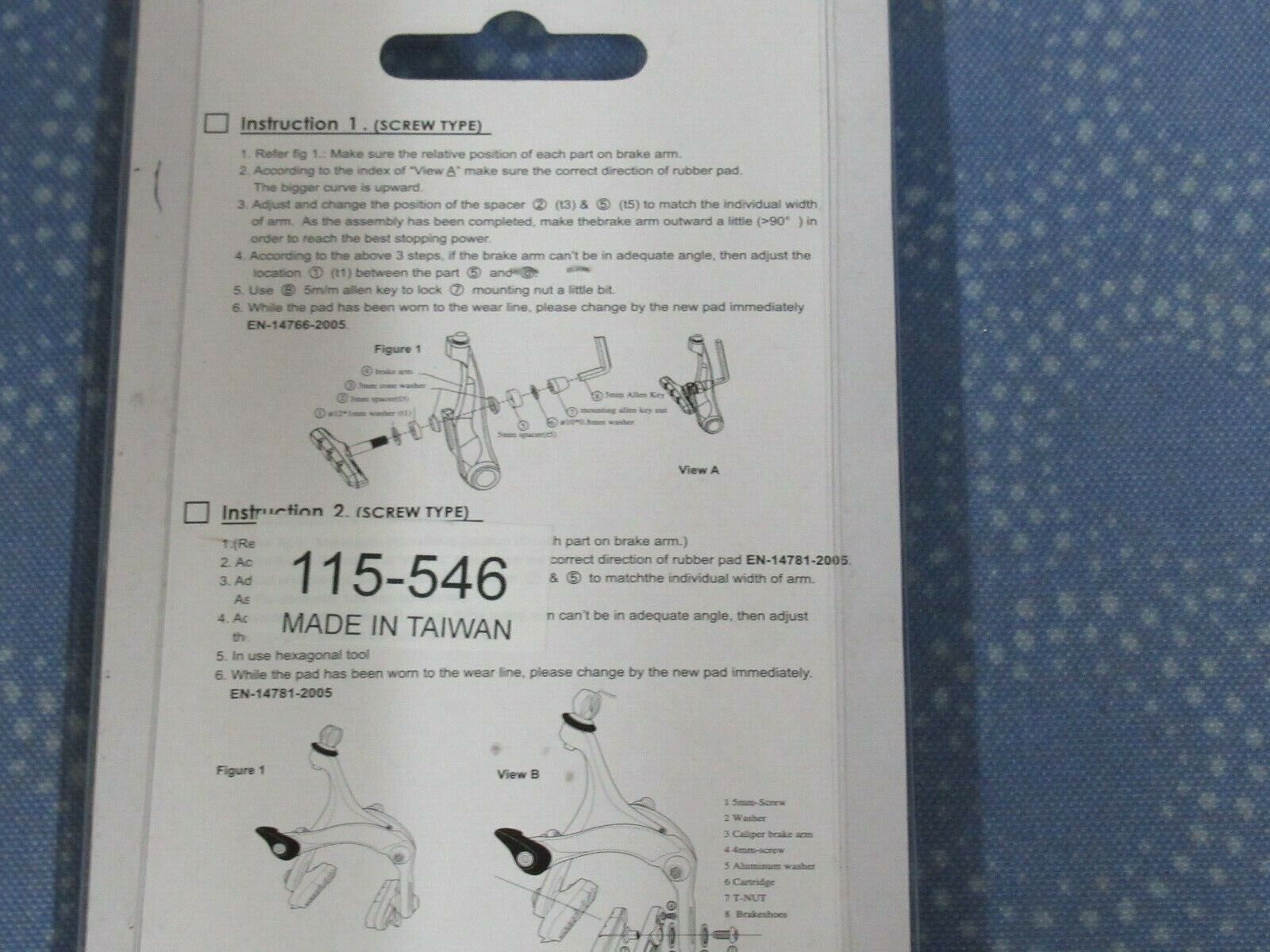 BMX Black Brake Shoes 45mm with Screw Back - Set of 2 - New - Fresh Stock Dated February 2026