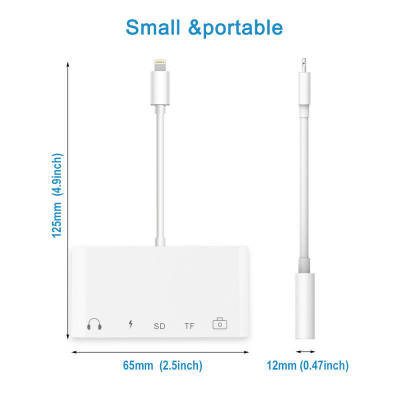 For iPhone 13 Pro Max/12/XS/XR/8/7Plus SE3rd. To USB OTG Camera Adapter IOS15+ - Fresh Stock Dated February 2026