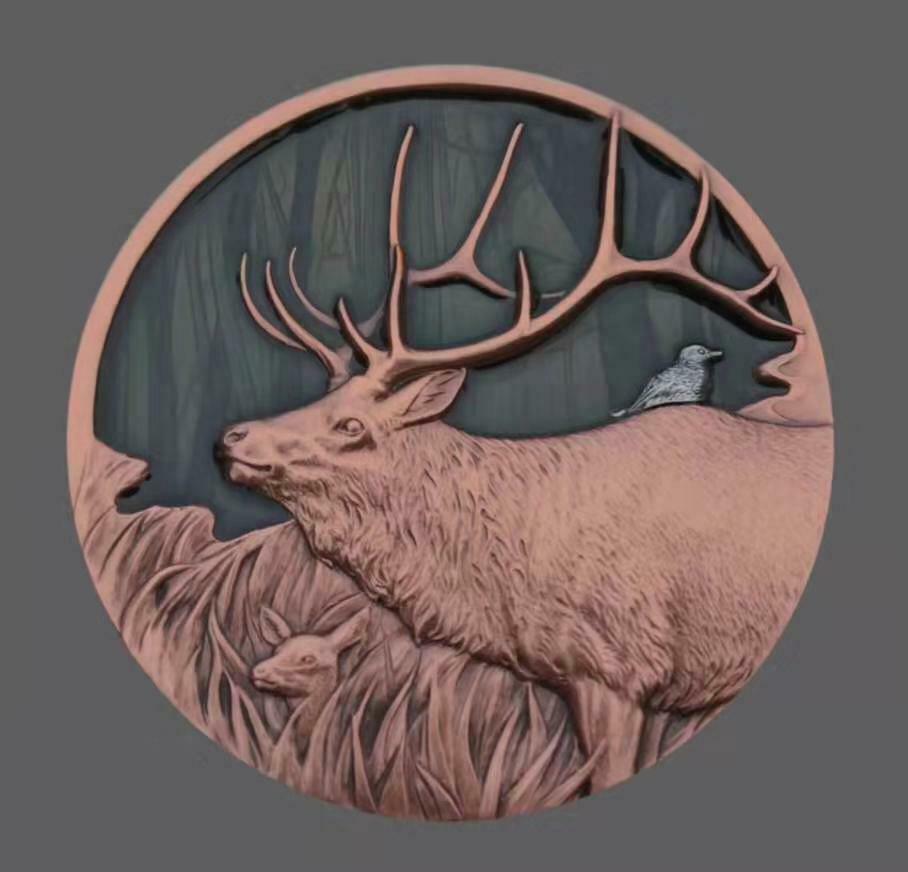 A Pair of China 76mm Enamel Medals (Brass and Copper) - Buck - 2020 Calendar - Fresh Stock Dated February 2026