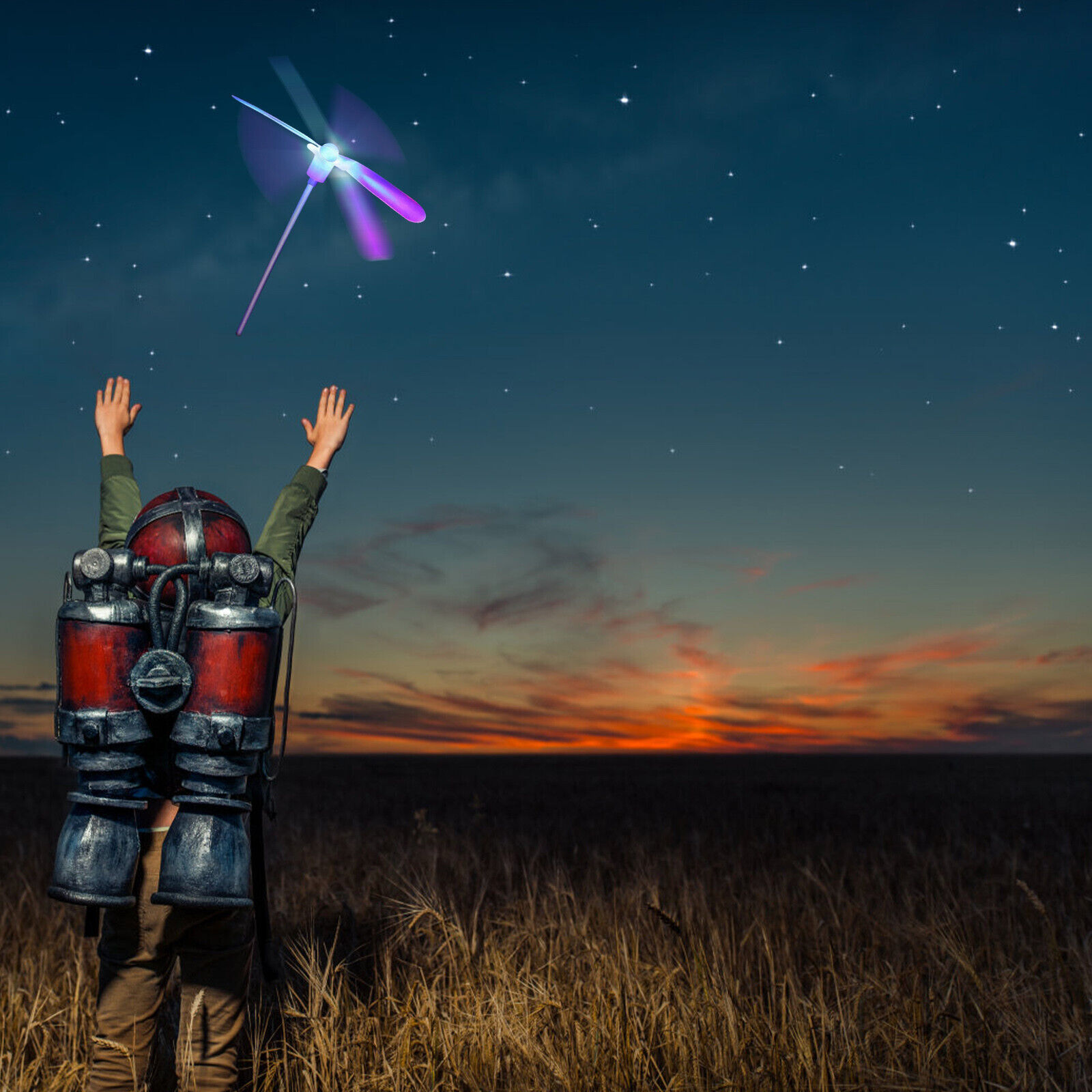 Glowing LED Light-up Bamboo-Copter Plastic Toy Gift For Busy Busy Town Board - Fresh Stock Dated February 2026