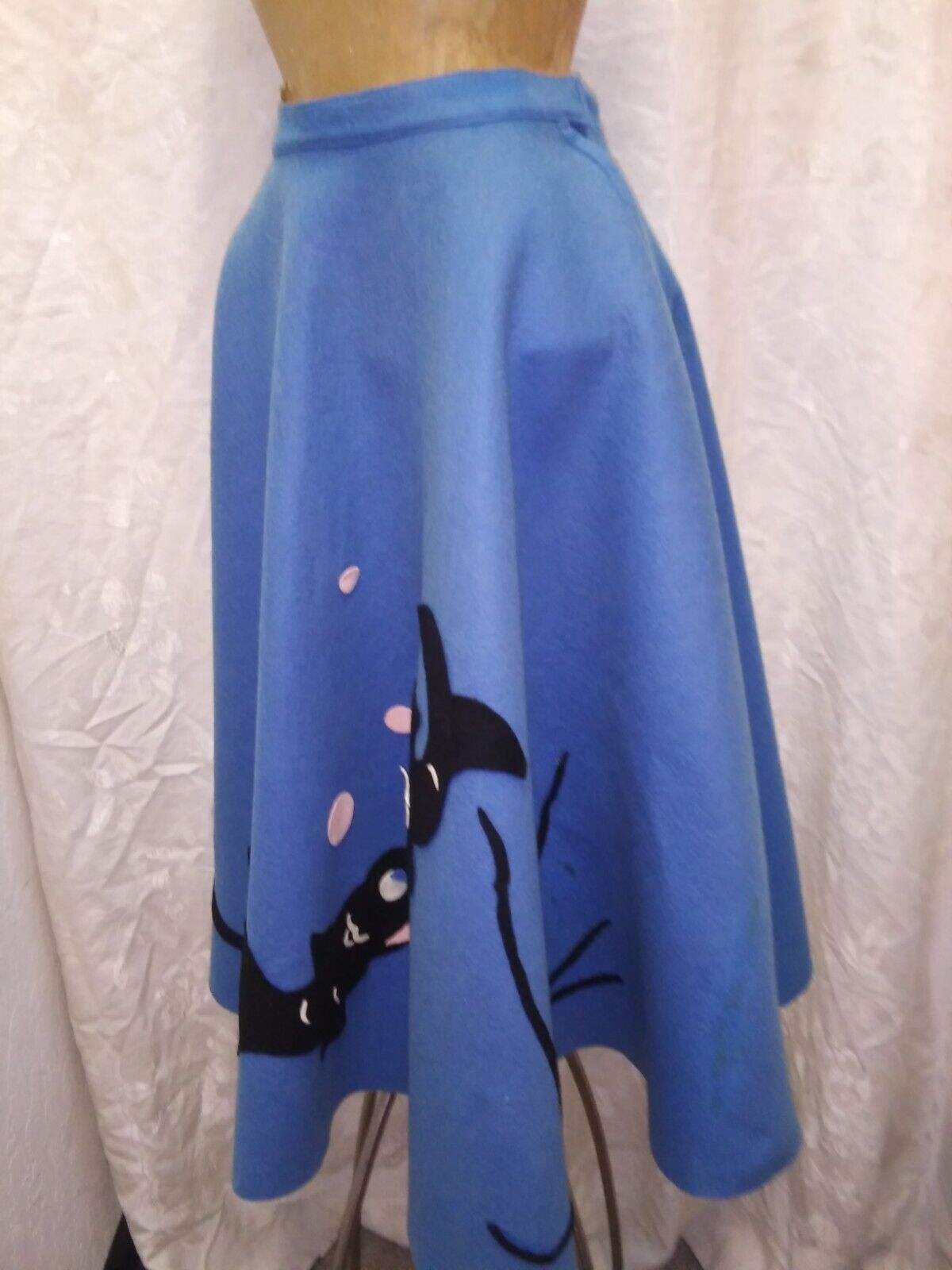 Vintage 1950's Genuine Blue Wool 