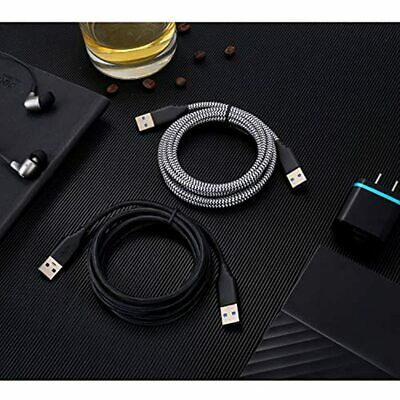 2-Pack 6ft Braided USB To 3.0 Cable A Male Double End Cord With Gold-Plated Hard - Fresh Stock Dated February 2026