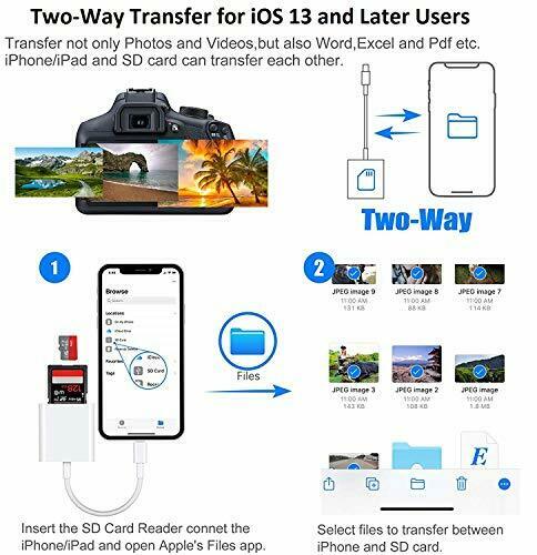 Apple MFi Certified Lightning to SD Card Camera Reader for iPhone iPad Dual C... - Fresh Stock Dated February 2026