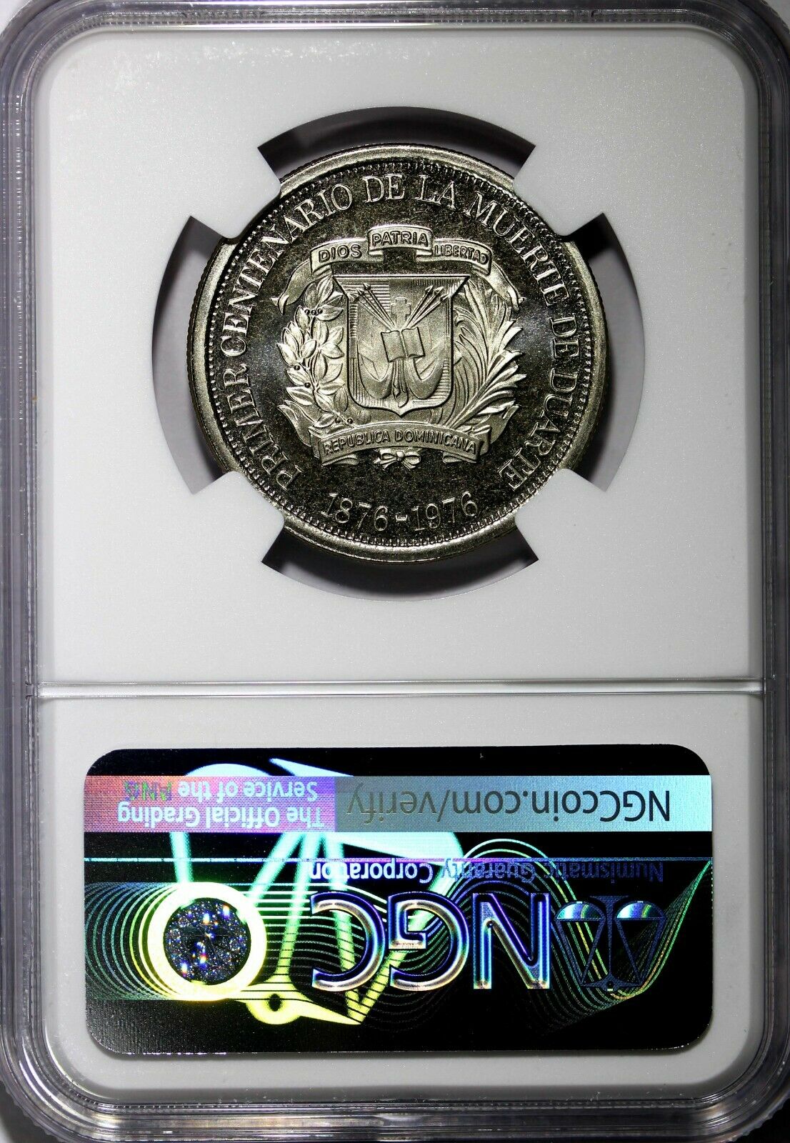 DOMINICAN REPUBLIC PROOF 1976 1/2 Peso NGC PF66 CAMEO Mintage-5,000 KM# 44 - Fresh Stock Dated December 2025