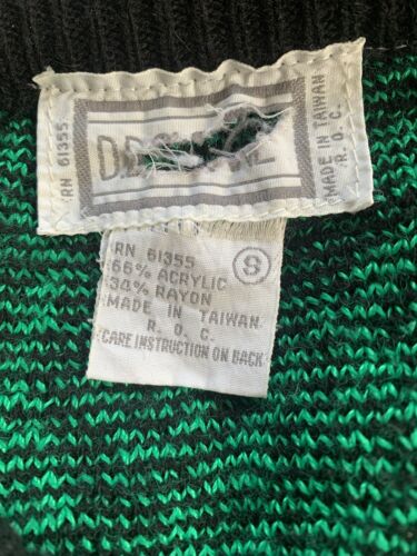 Vintage 80s Retro High Waist Green Baroque Pencil Sweater Midi Skirt XS/S - Fresh Stock Dated March 2026