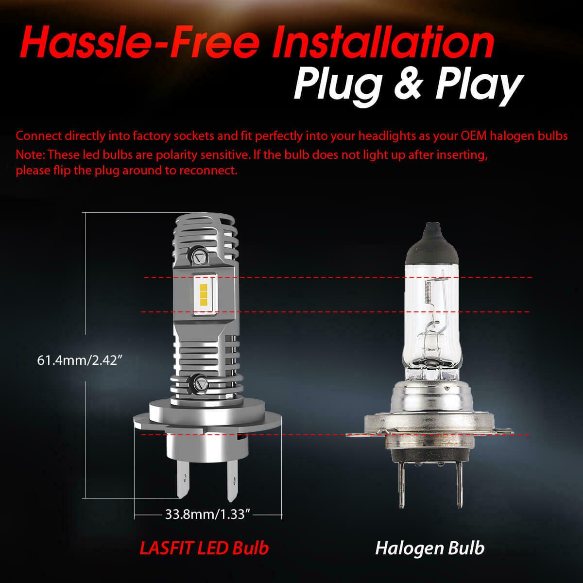 Lasfit H7 LED Headlight Bulbs for Suzuki GSX1300R Hayabusa Low Beam Super Bright - Fresh Stock Dated February 2026