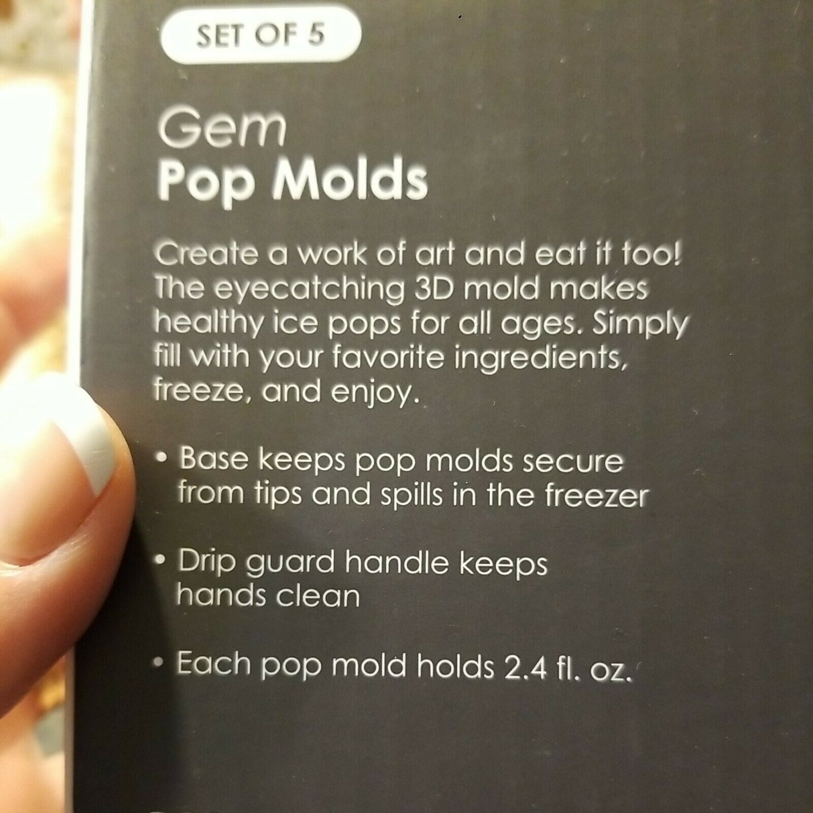 Tovolo GEM Ice Popcicle Molds ~ Set of 5 ~ Frozen Treats Maker Homemade - Fresh Stock Dated February 2026