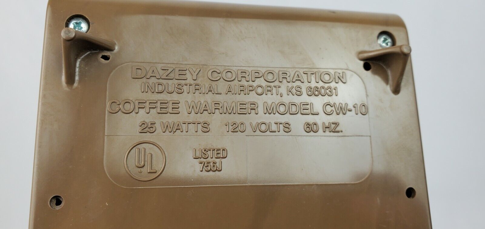 Vintage Dazey CW10 Coffee Beverage Warmer Beige 25 Watts Long Cord USA Tested - Fresh Stock Dated February 2026