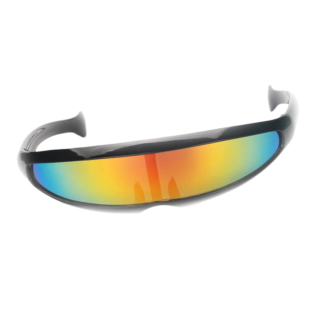Funny Futuristic Narrow Lens Visor Cyclops Eyewear Glasses Sunglasses Mirrored - Fresh Stock Dated February 2026
