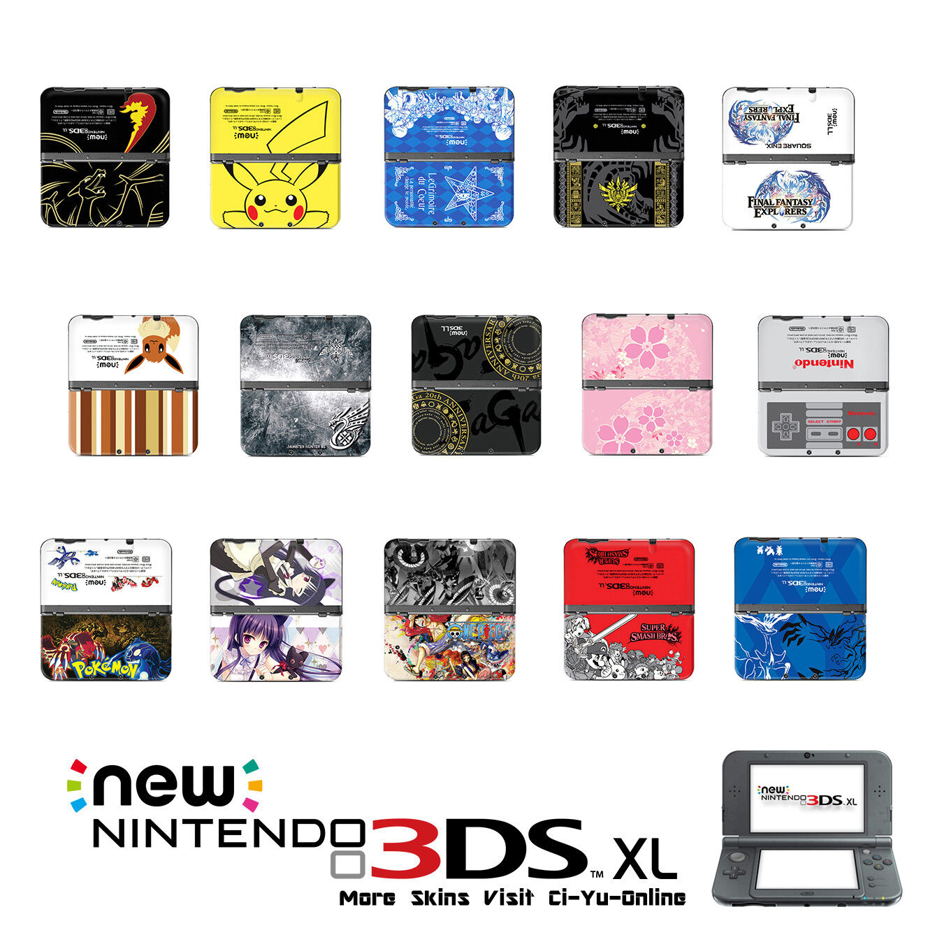 Ci-Yu-Online [new 3DS XL] Pokemon Charizard Black VINYL SKIN STICKER DECAL COVER - Fresh Stock Dated December 2025