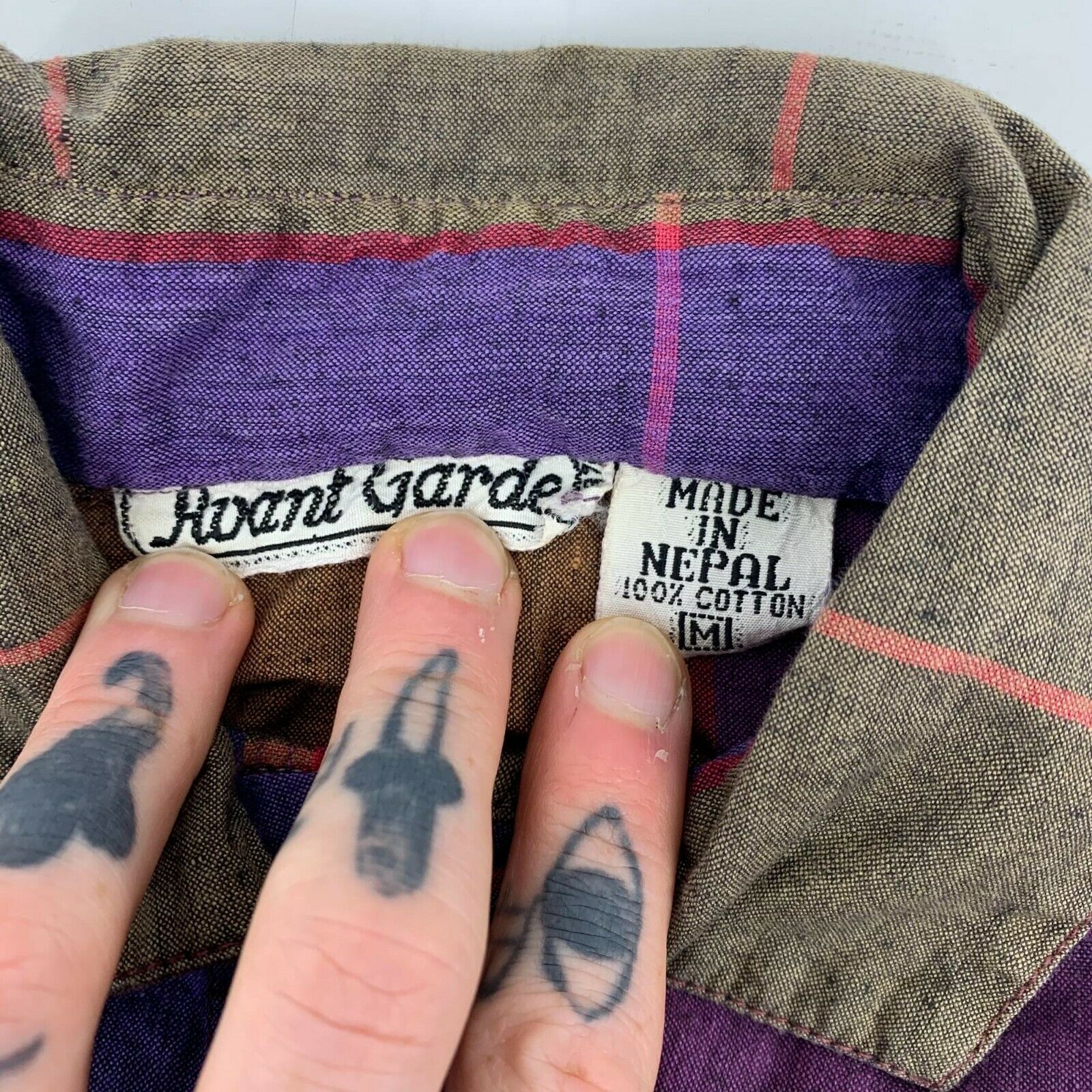 Vintage 80s 2 pc Pleated Skirt Blouse Set Size Small Purple Check Pane Secretary - Fresh Stock Dated February 2026