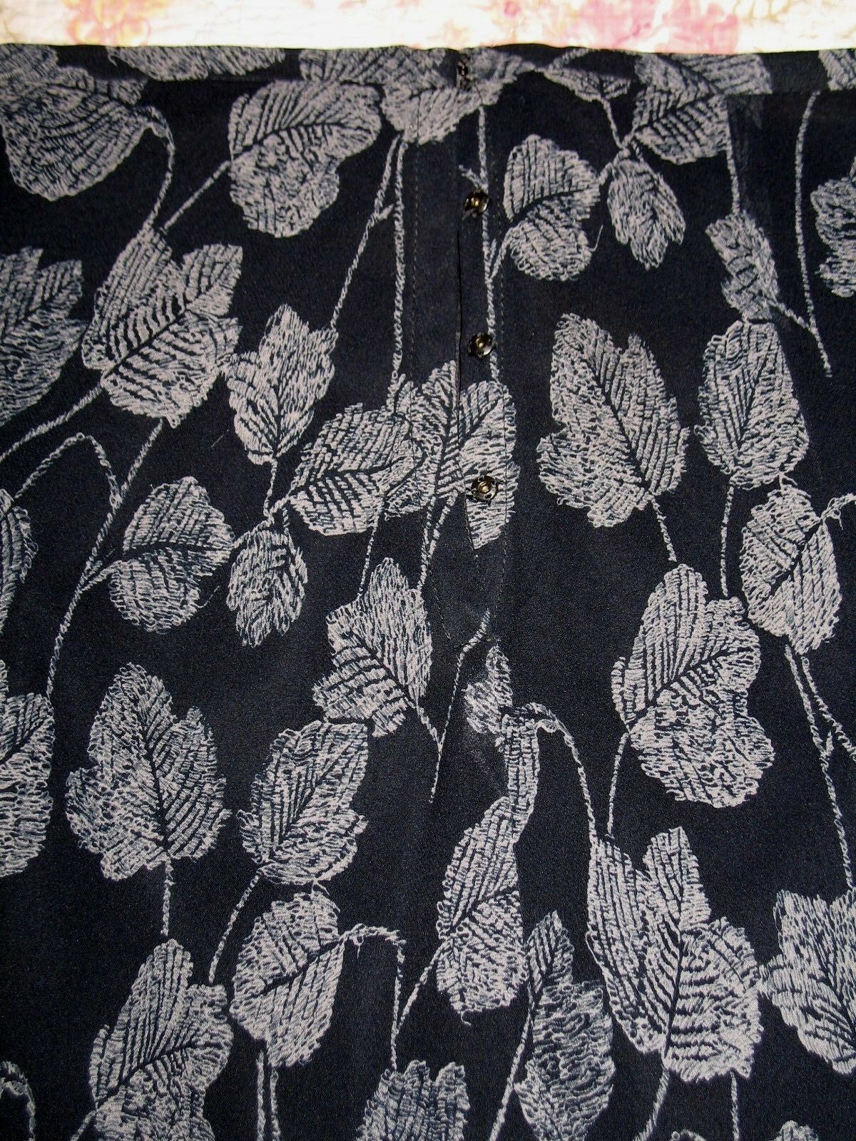 90'S CALVIN KLEIN COLLECTION BIAS LEAF PRINT SILK CREPE CHIFFON MAXI SKIRT USA 4 - Fresh Stock Dated February 2026