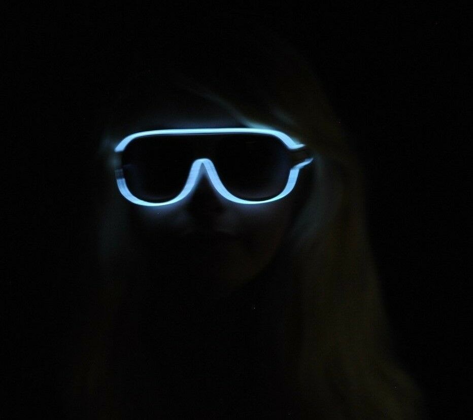 EL Wire Aviators - Pink White Blue Green - Batteries included! LED Light up - Fresh Stock Dated February 2026