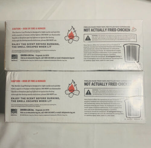 KFC® Limited-Edition 11 Herbs & Spices Firelog by Enviro-Log®  SET OF 2 - Fresh Stock Dated December 2025