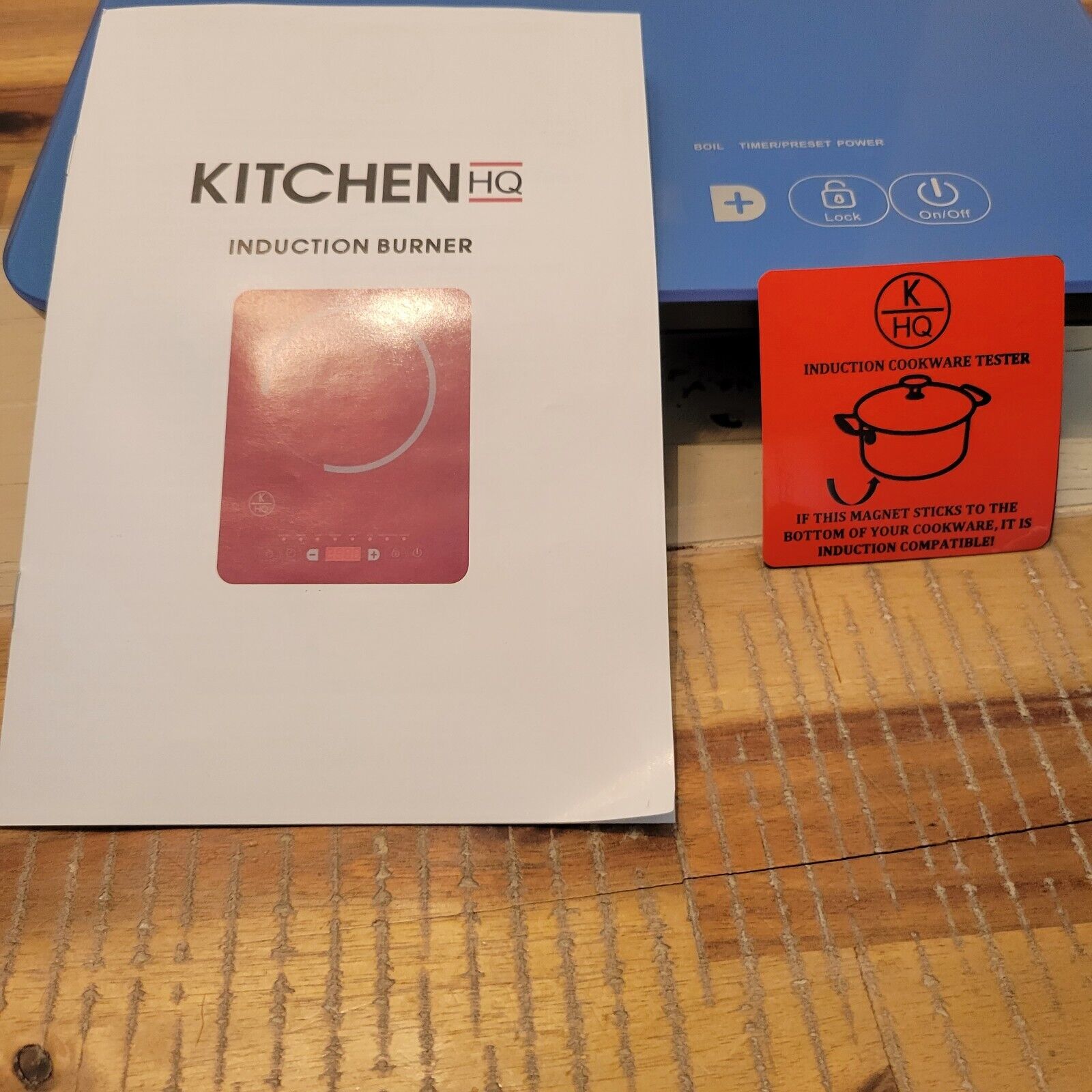 NOB K HQ BLUE 1500W LED Colored Glass Programmable Induction Cooker Glass Blue - Fresh Stock Dated February 2026