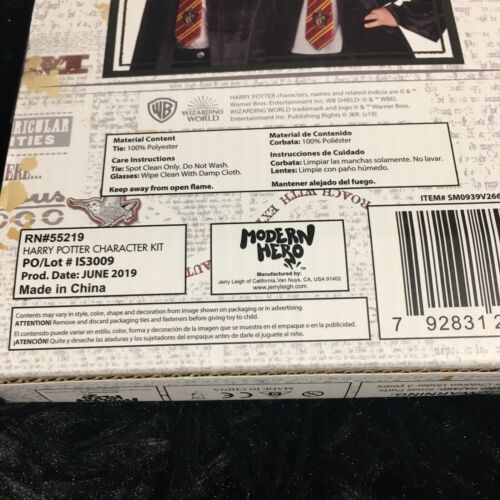 Harry Potter Character Costume Kit with Necktie and Eyeglasses - Fresh Stock Dated December 2025