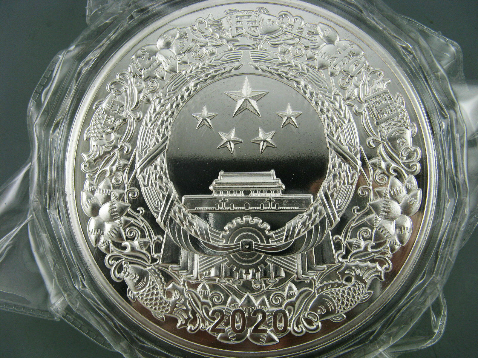 New 2020 Chinese Zodiac Big Silver Colour Medal Coins 1KG - Year of the Rat - Fresh Stock Dated February 2026