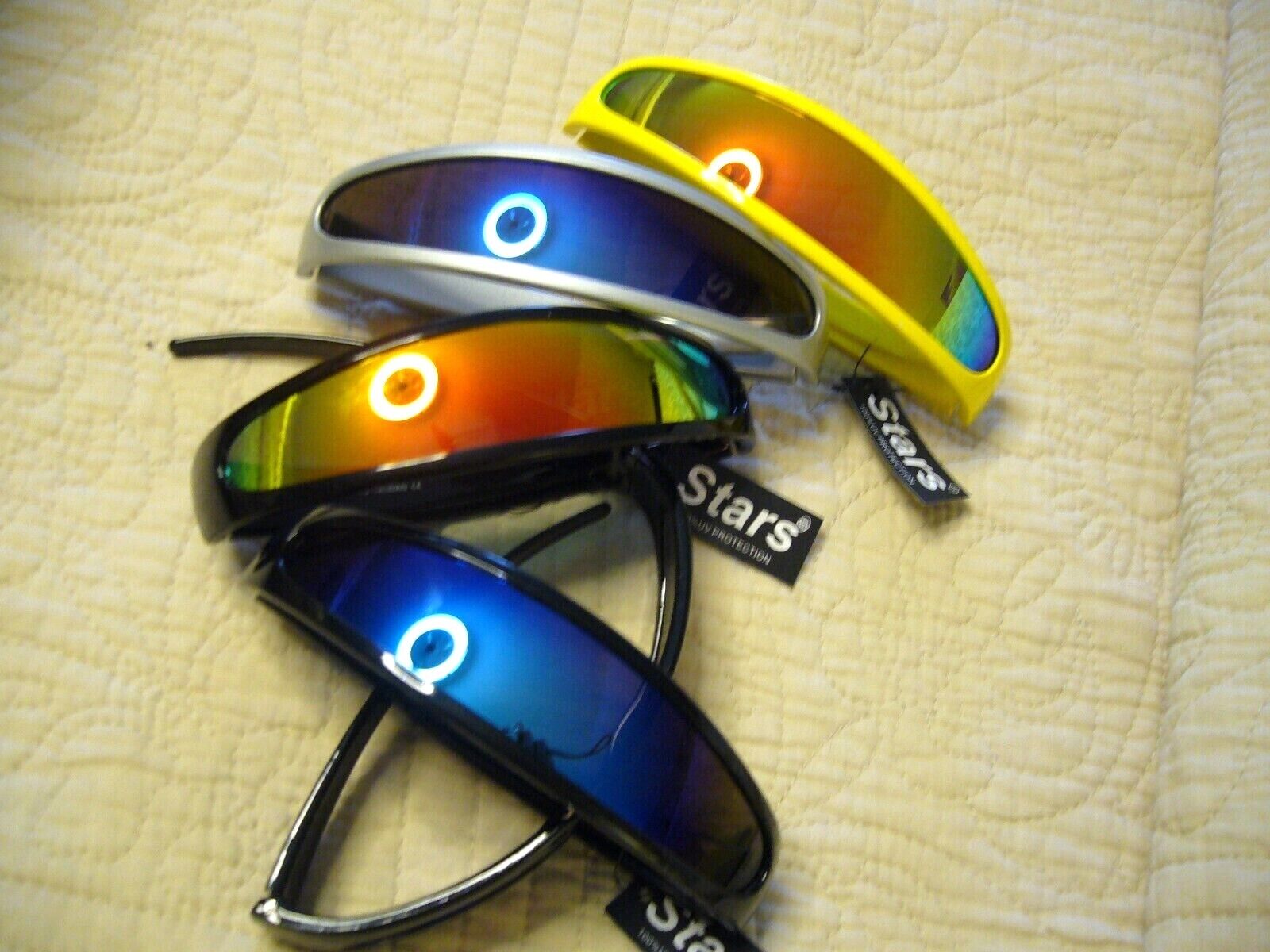 Futuristic Sunglasses Back To The Future Narrow Mono-lens Cyclops Punk 80258 - Fresh Stock Dated February 2026