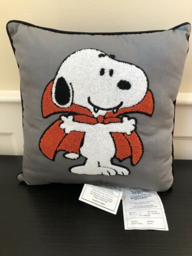 NEW Pottery Barn Kids Snoopy Dracula Decorative Pillow Peanuts - Fresh Stock Dated December 2025
