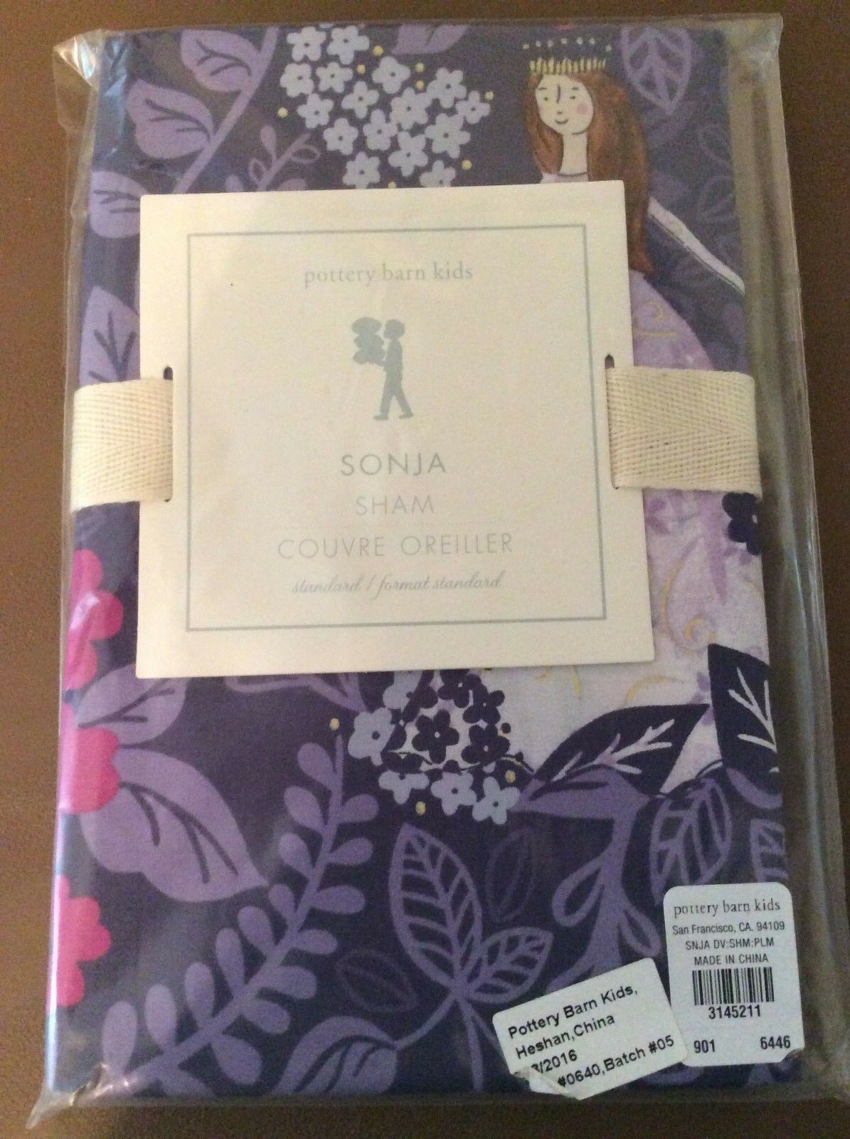 Pottery Barn Blossom SHAM pillow cover Sonja Princess Purple Pink pony castle np - Fresh Stock Dated December 2025