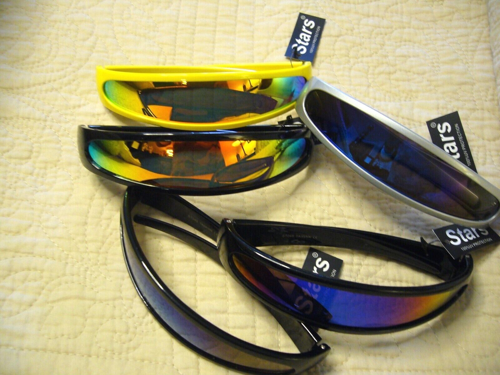 Futuristic Sunglasses Back To The Future Narrow Mono-lens Cyclops Punk 80258 - Fresh Stock Dated February 2026