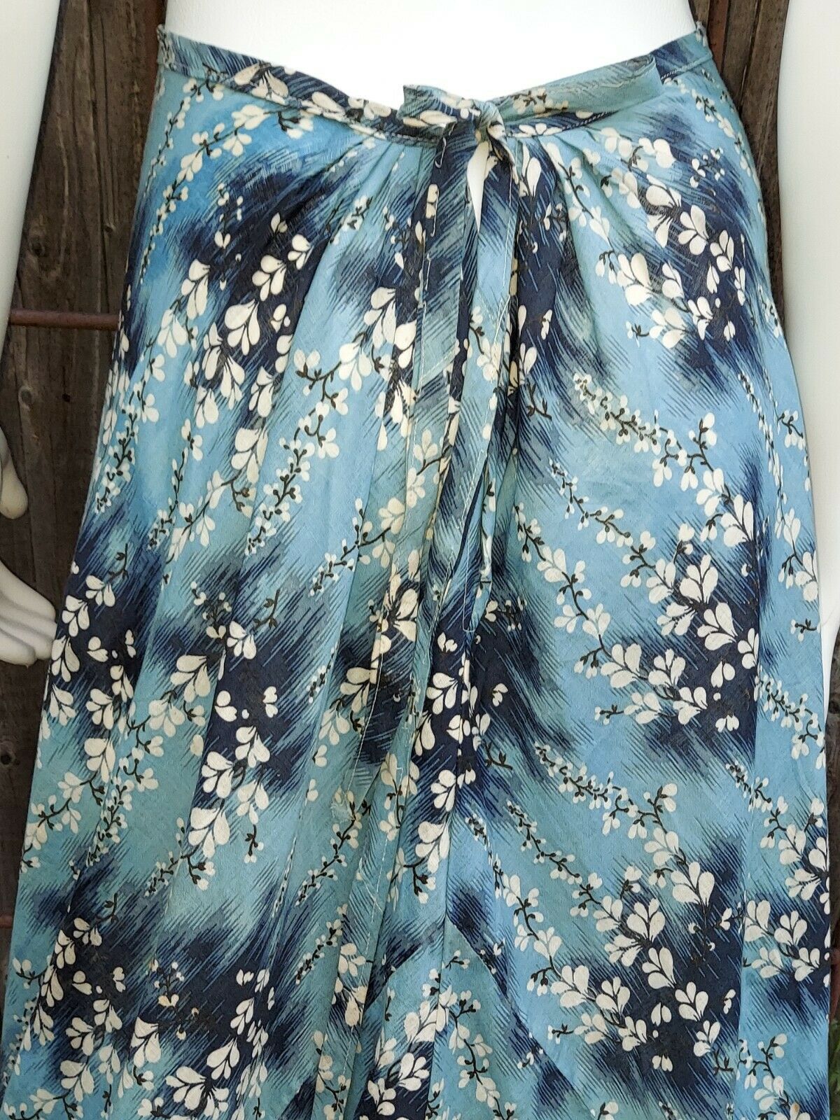 BLUE FLORAL 1920's-30'S COTTON PRINT SKIRT, PLAY, BEACHWEAR - Fresh Stock Dated December 2025