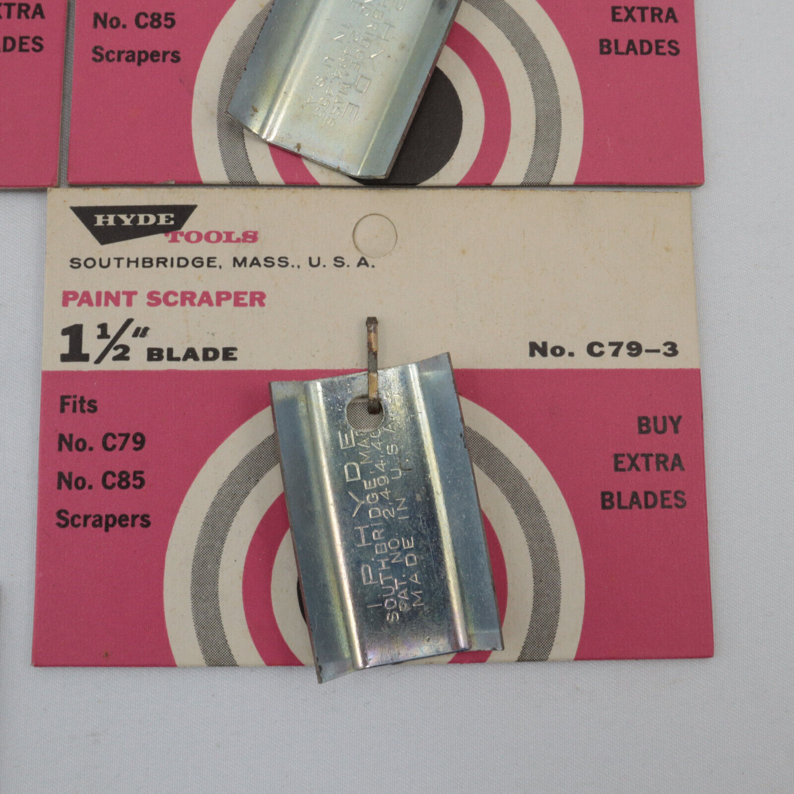 12 Hyde Tools Paint Scraper Blades  1 1/2 No. C79-3, 2 1/2 C80-3 - Fresh Stock Dated February 2026