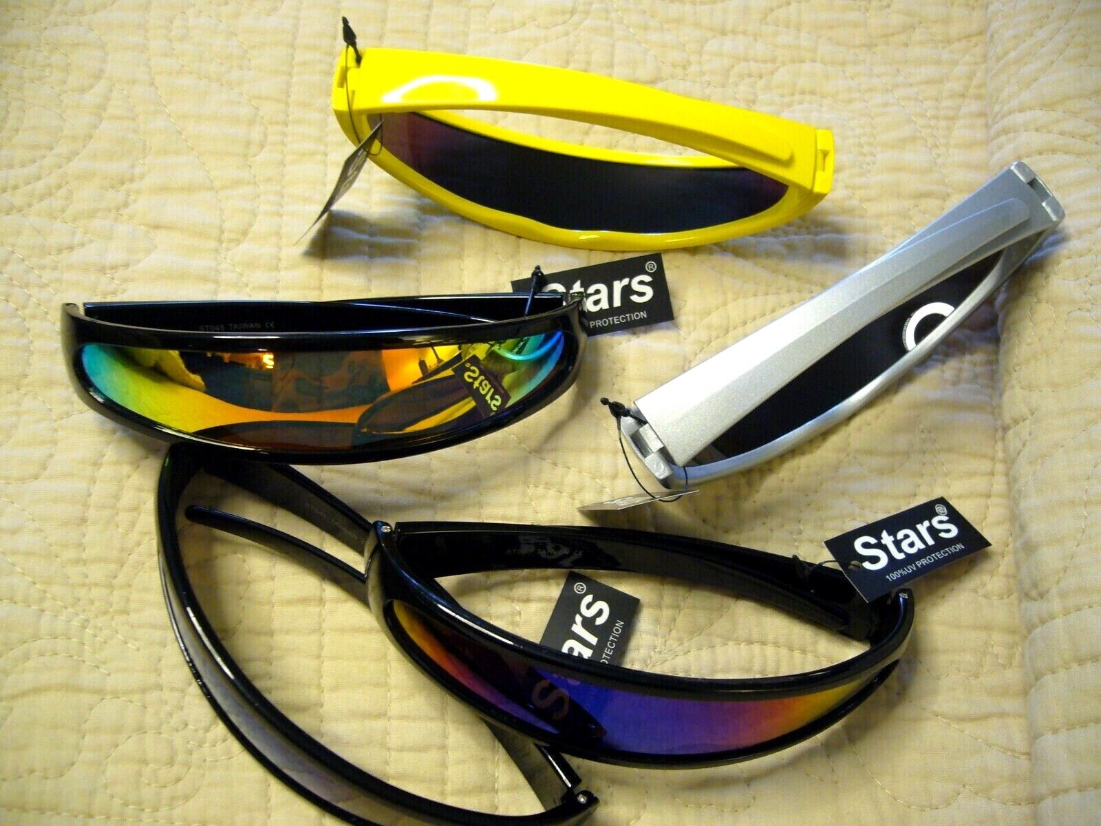 Futuristic Sunglasses Back To The Future Narrow Mono-lens Cyclops Punk 80258 - Fresh Stock Dated February 2026