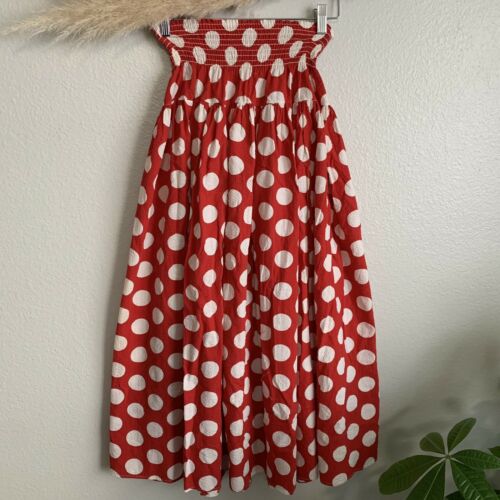 Vintage 1930s Polka Dot Cotton Midi Skirt - Fresh Stock Dated February 2026