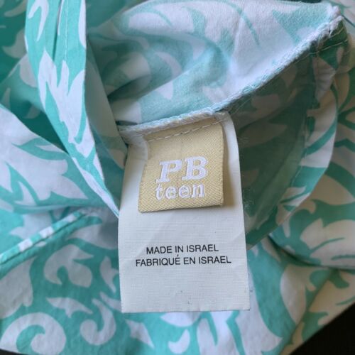 Pottery Barn Teen PAIR Pillow Covers Shams Green Aqua White Standard - Fresh Stock Dated December 2025