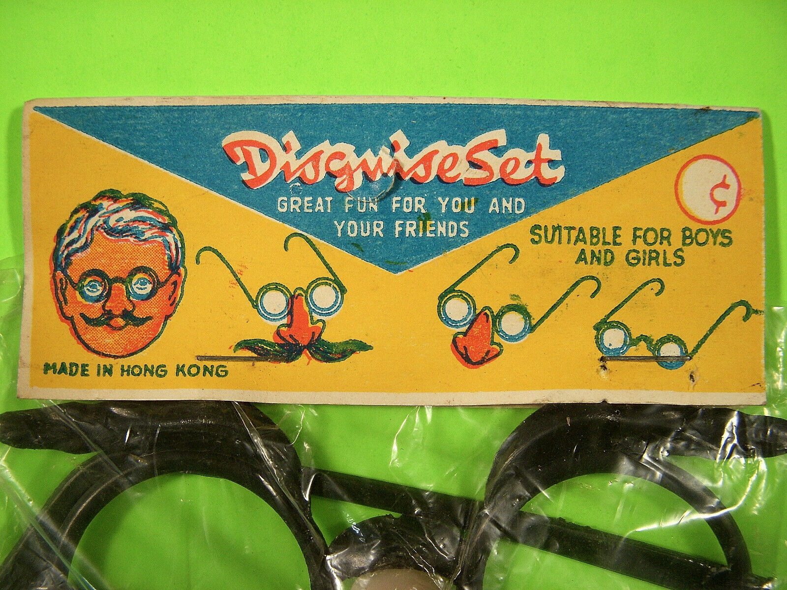 ⭐️ Vintage DISGUISE SET Hong Kong GROUCHO MARX Glasses Face Nose NOVELTY Gag ⭐️ - Fresh Stock Dated February 2026