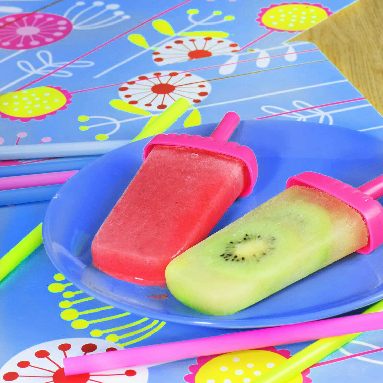 6Pcs Frozen Popsicle Molds DIY Ice Cream Pop Maker Freezer Tray Fruit with Stick - Fresh Stock Dated February 2026