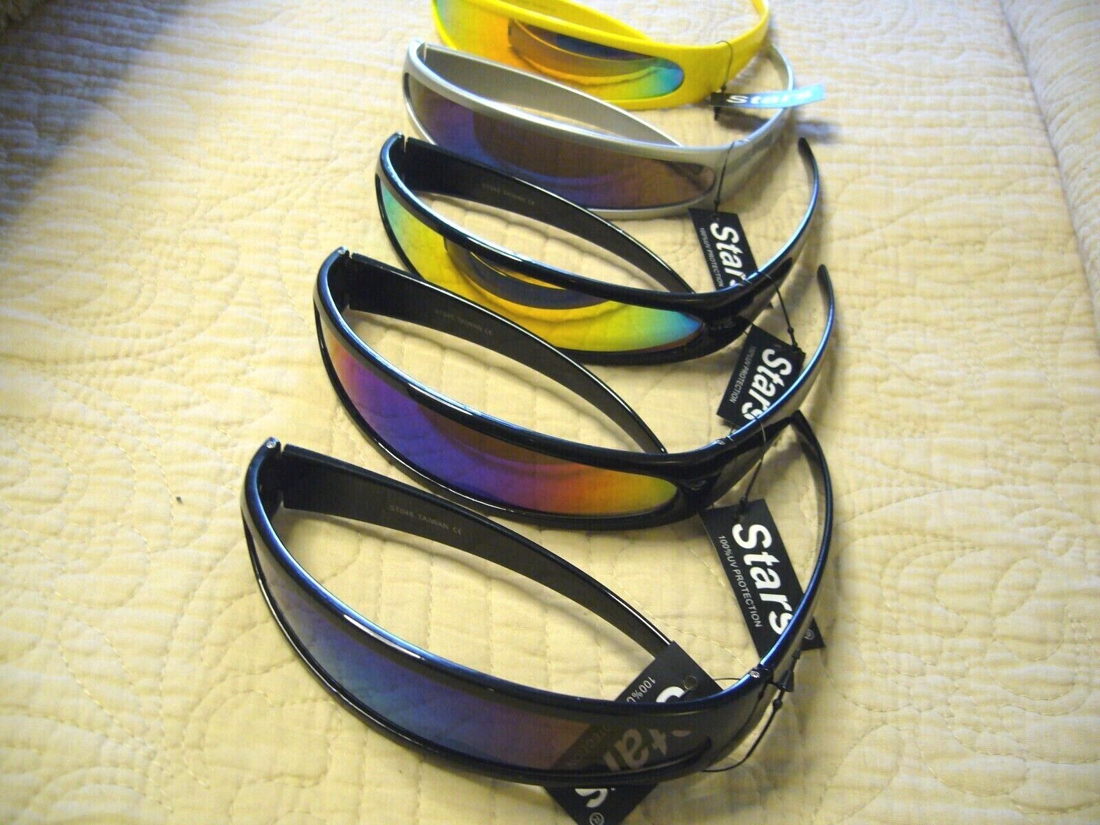 Futuristic Sunglasses Back To The Future Narrow Mono-lens Cyclops Punk 80258 - Fresh Stock Dated February 2026