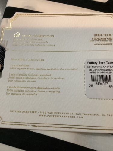 pottery barn emily meritt cabana stripe sham standard #1648 - Fresh Stock Dated December 2025