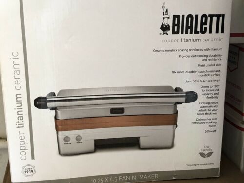 Bialetti Panini Grill Ceramic Copper - Stainless Steel,Copper - Fresh Stock Dated December 2025