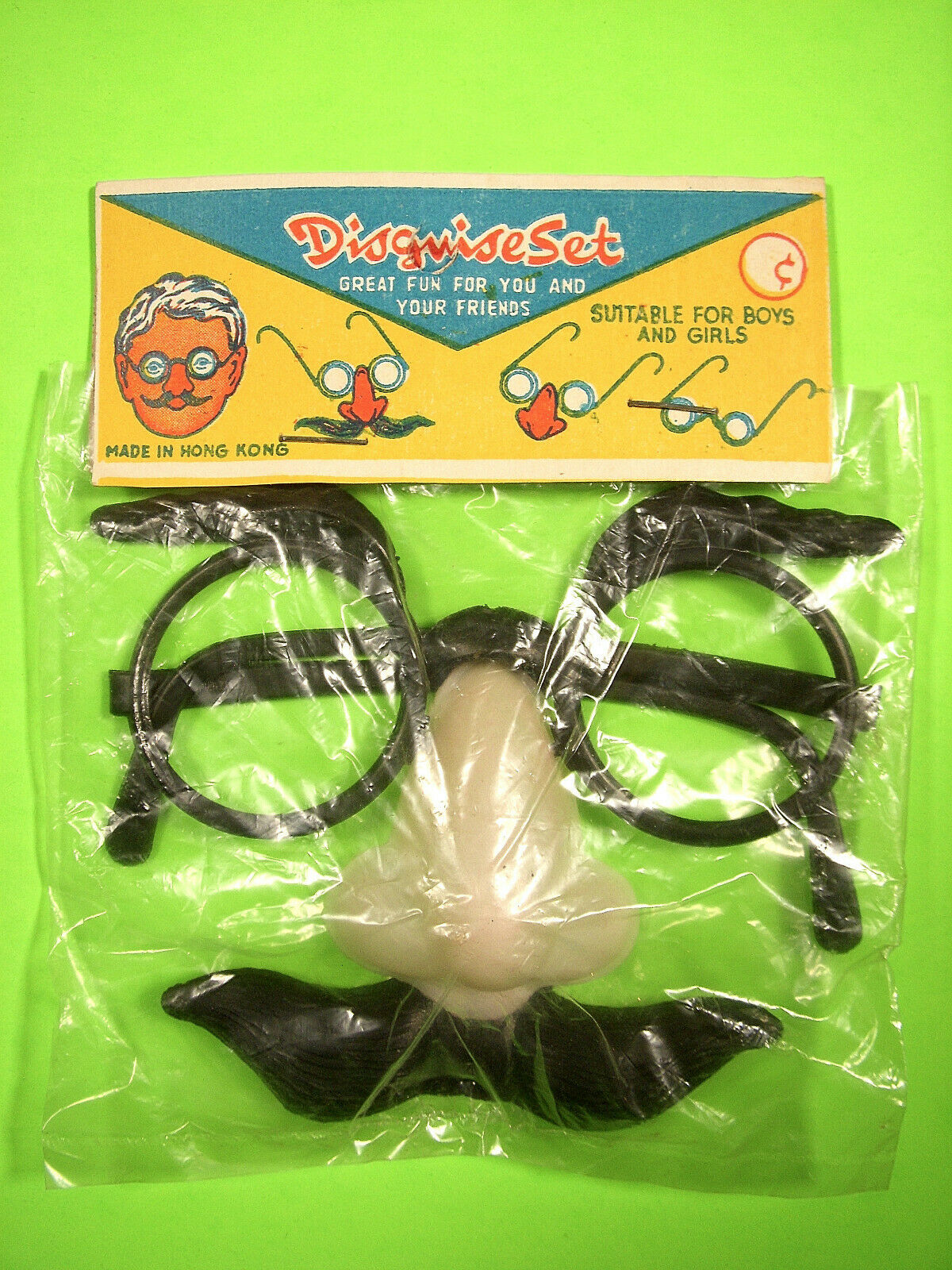 ⭐️ 2 Vintage DISGUISE SET Hong Kong GROUCHO MARX Glasses Face Nose NOVELTY Gag⭐️ - Fresh Stock Dated February 2026