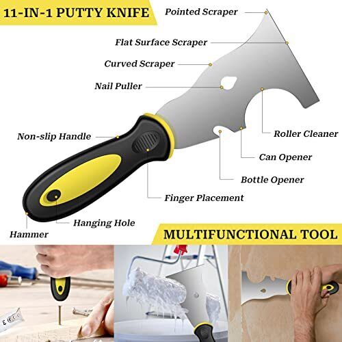 Drywall Knife Set, 7 Pieces Stainless Steel Drywall Hand Tool Kit Includes Tapin - Fresh Stock Dated February 2026