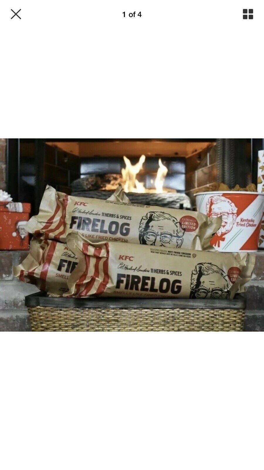 NEW KFC Fire Wood Log with 11 Herbs & Spices - Simply Light and Enjoy The Aroma - Fresh Stock Dated December 2025
