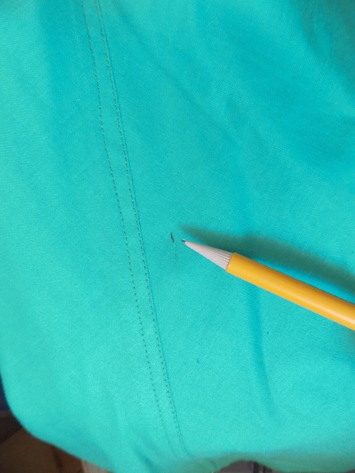 Vtg. CALVIN KLEIN MADE IN USA Turquoise Green Cotton Wrap A-Line Midi Skirt -4 - Fresh Stock Dated February 2026