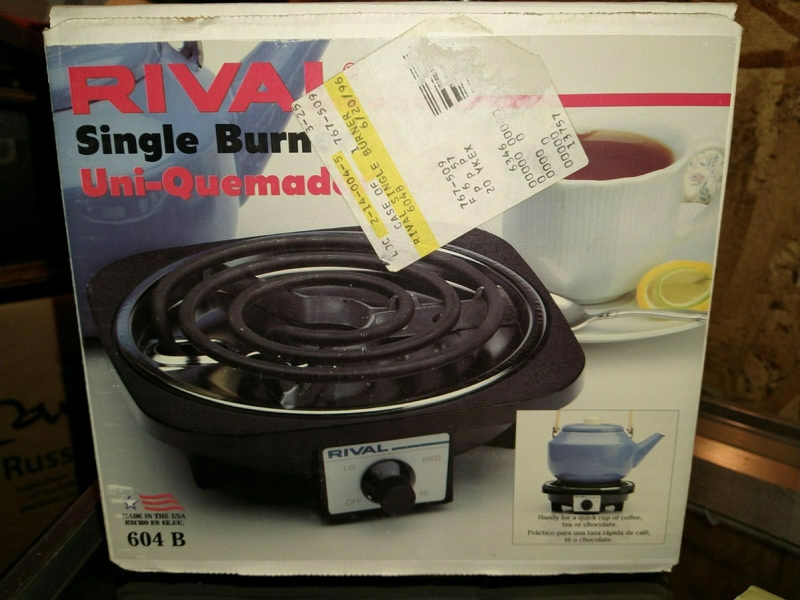 Rival Brand New in Box, Electric, 750 Watt, Black, Model 604 Single Burner - Fresh Stock Dated February 2026