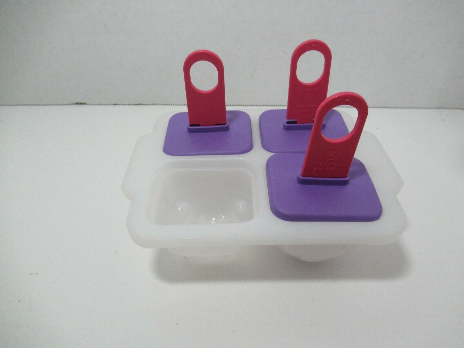 Vintage Tupperware Popsicle Mold Ice Tups Brrr animals pink purple missing stick - Fresh Stock Dated February 2026