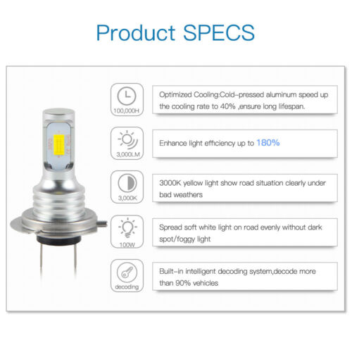 Bevinsee H7 LED Headlight Bulbs Kit Fits For BMW F650GS F700GS F800GS F800GT - Fresh Stock Dated February 2026