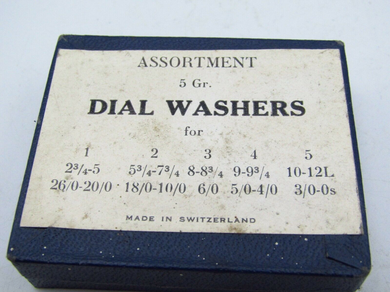 ASSORTMENT OF DIAL WASHERS 5 Gr. SIZES 3, 4 & 5 FOR WATCHMAKERS w2 - Fresh Stock Dated February 2026